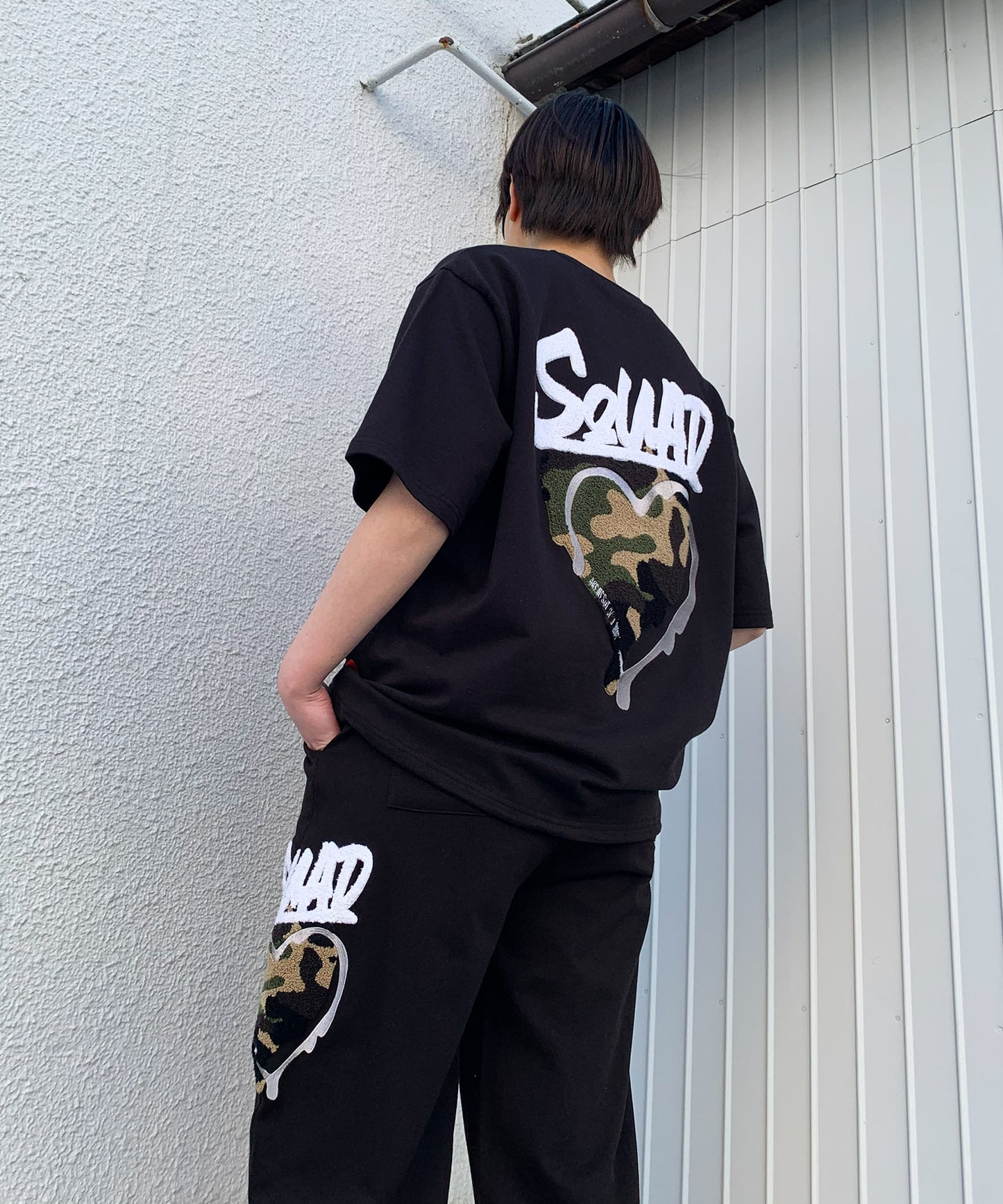 ハートサガラ刺繍半袖Tee