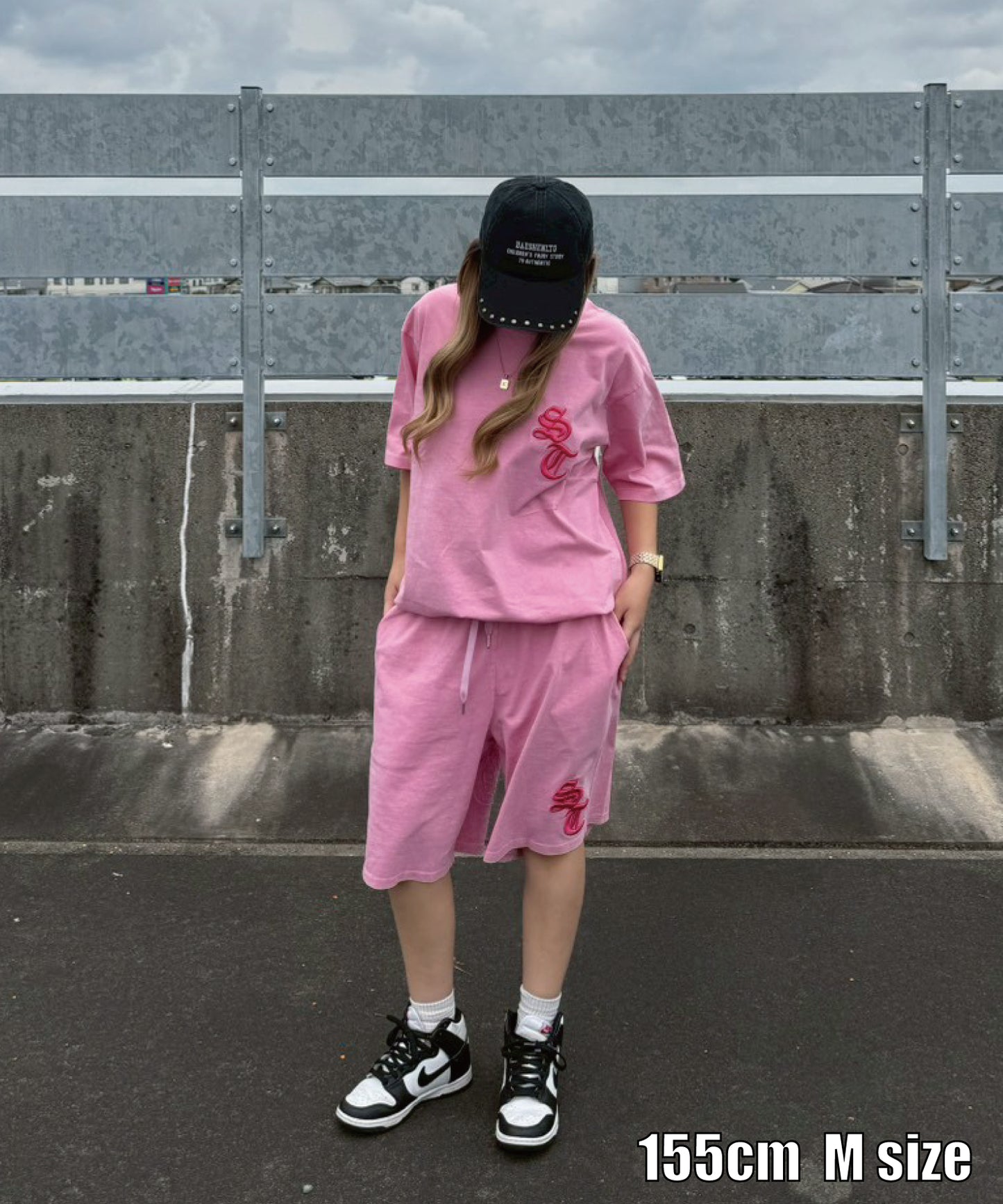 硫化天竺　ロゴアップリケ刺繍セットアップ