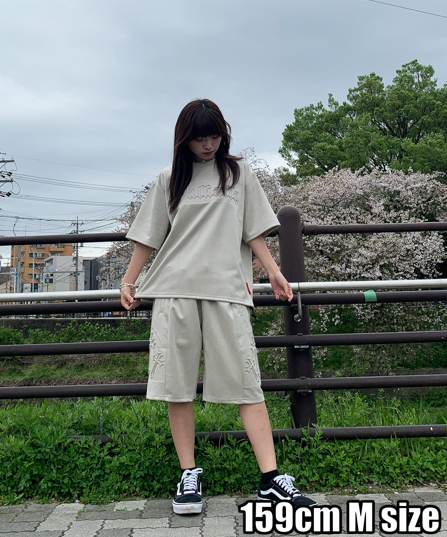 カットスエード　クロスエンボス半袖セットアップ