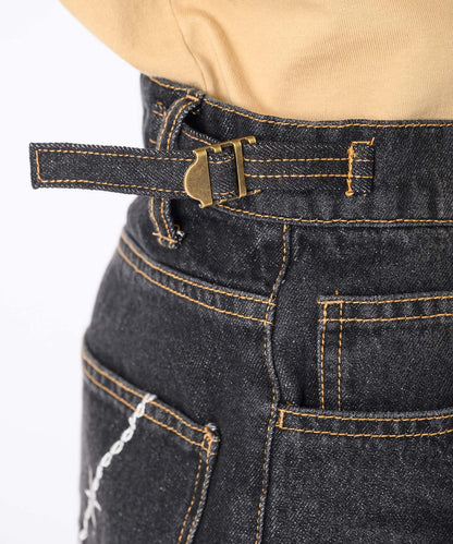 フリンジ切り替えワイドパンツ