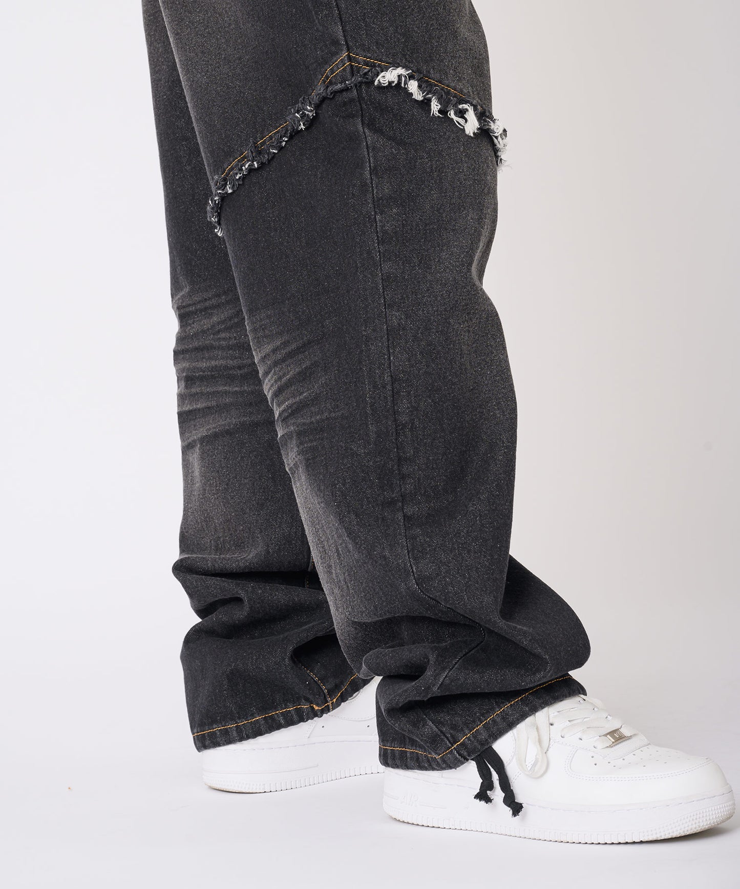 フリンジ切り替えワイドパンツ