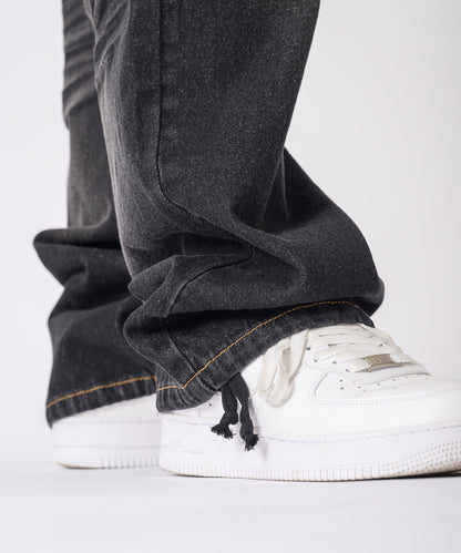 フリンジ切り替えワイドパンツ