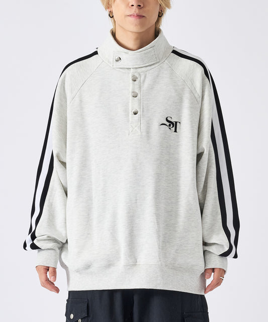 ハーフボタンスウェット