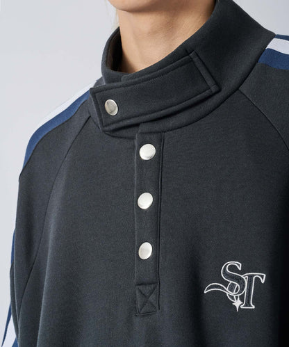 ハーフボタンスウェット