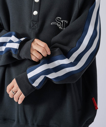 ハーフボタンスウェット