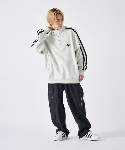 ハーフボタンスウェット