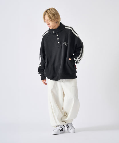 ハーフボタンスウェット