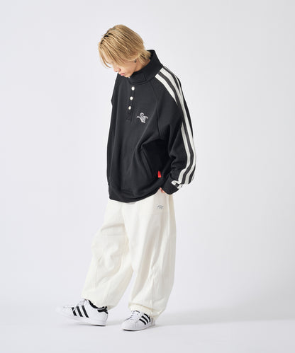 ハーフボタンスウェット