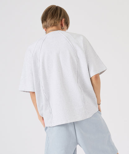 カットオフ切り替え半袖Tee