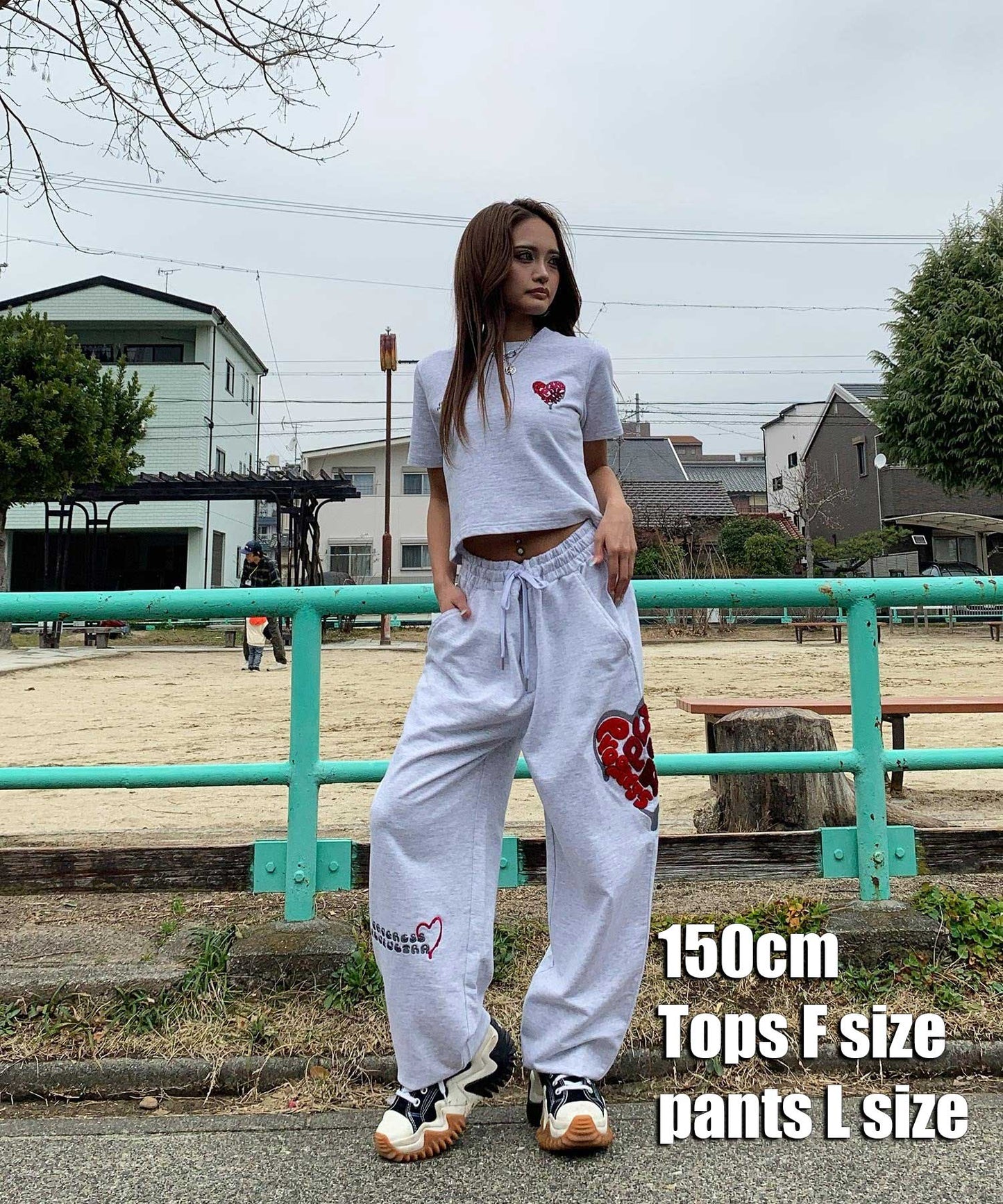 ハートサガラ刺繍セットアップ