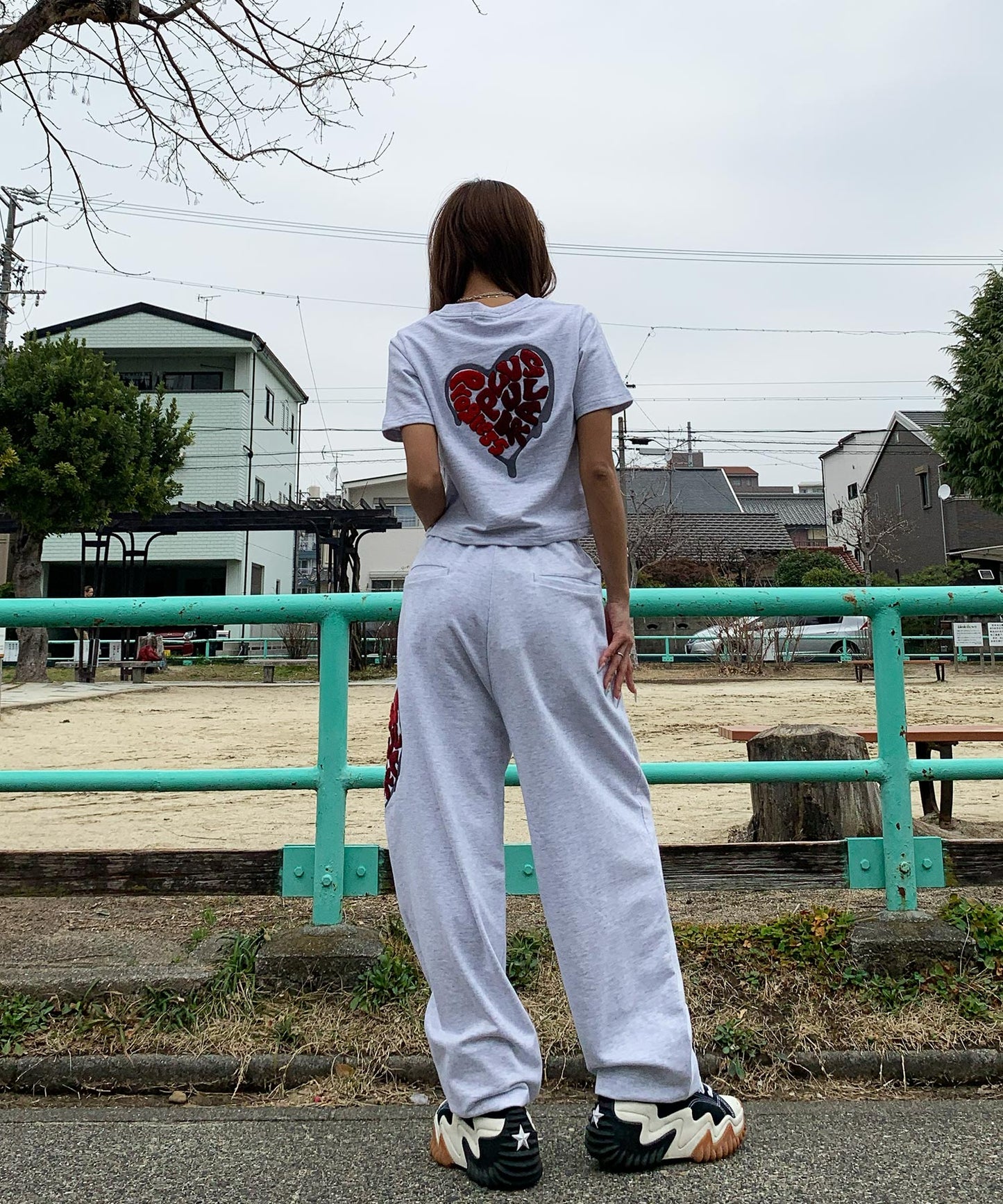 ハートサガラ刺繍セットアップ