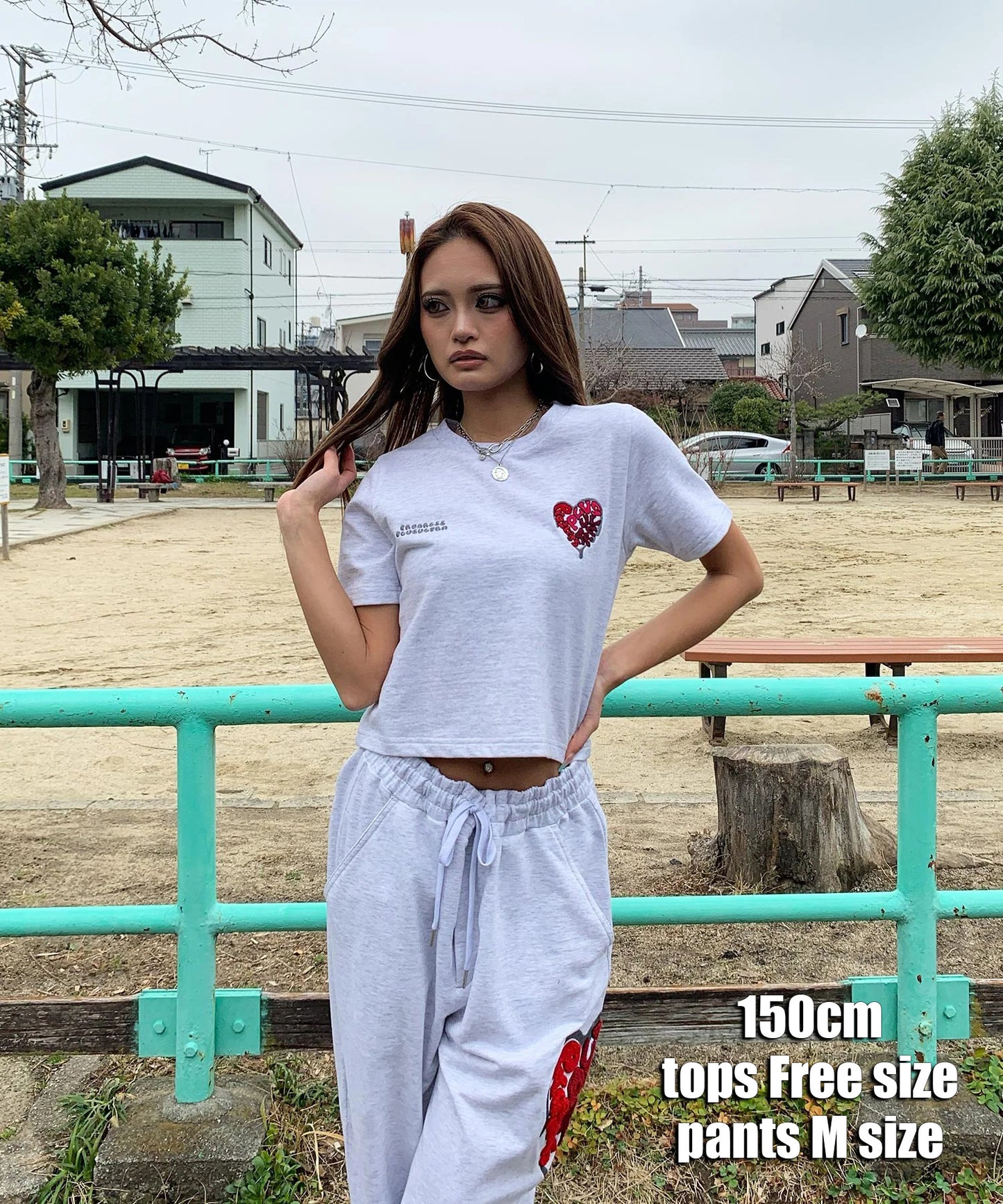 ハートサガラ刺繍セットアップ