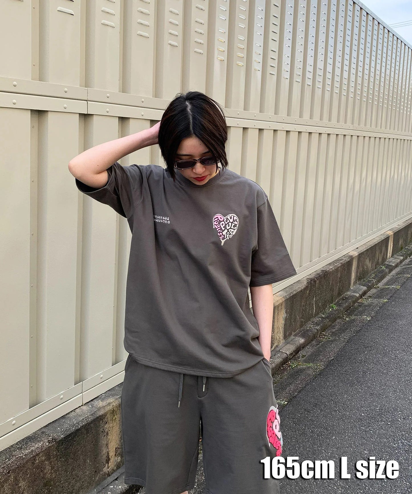 ハートサガラ刺繍半袖Tee