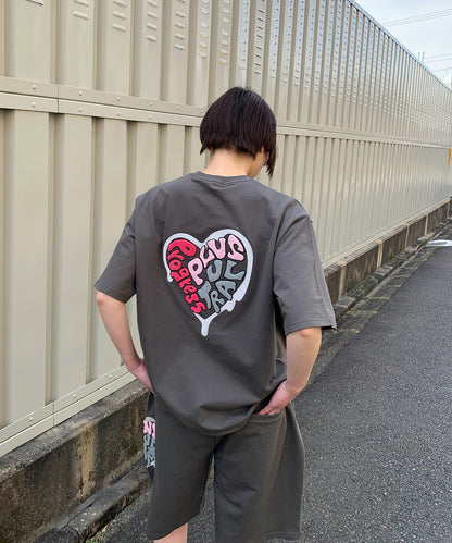 ハートサガラ刺繍半袖Tee