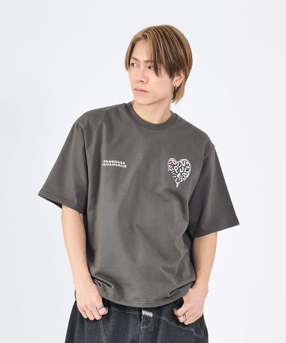 ハートサガラ刺繍半袖Tee