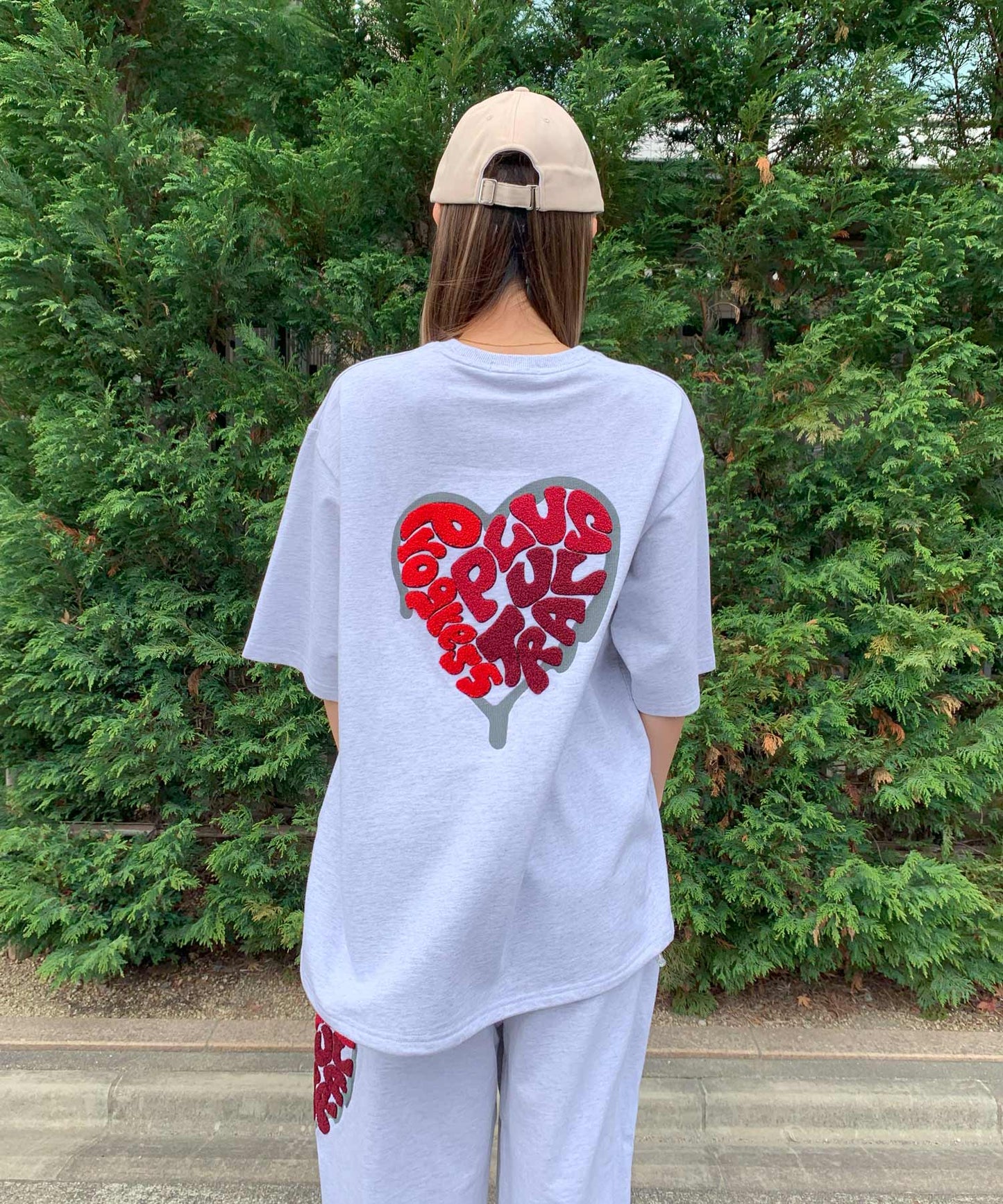ハートサガラ刺繍半袖Tee