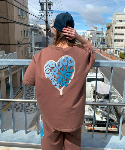 ハートサガラ刺繍半袖Tee