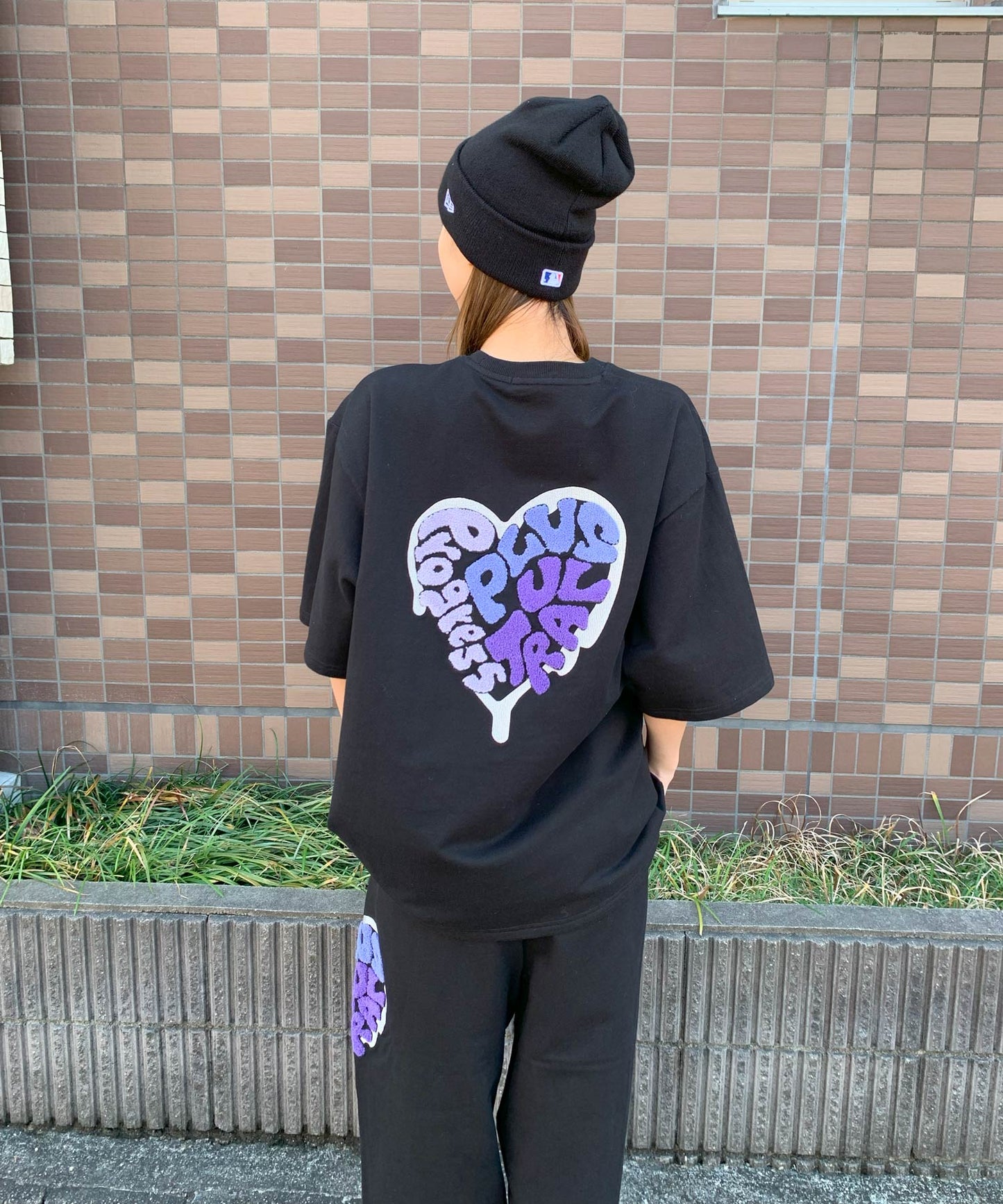 ハートサガラ刺繍半袖Tee