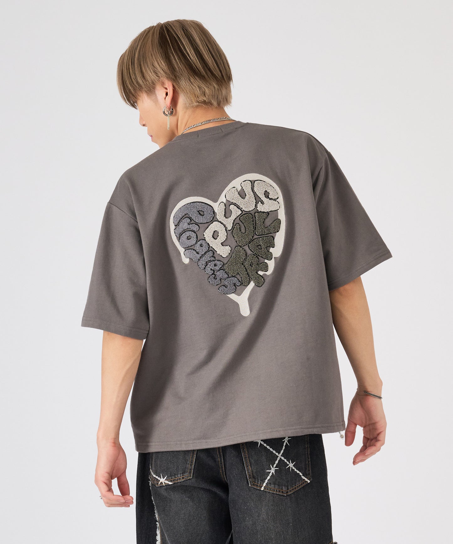 ハートサガラ刺繍半袖Tee