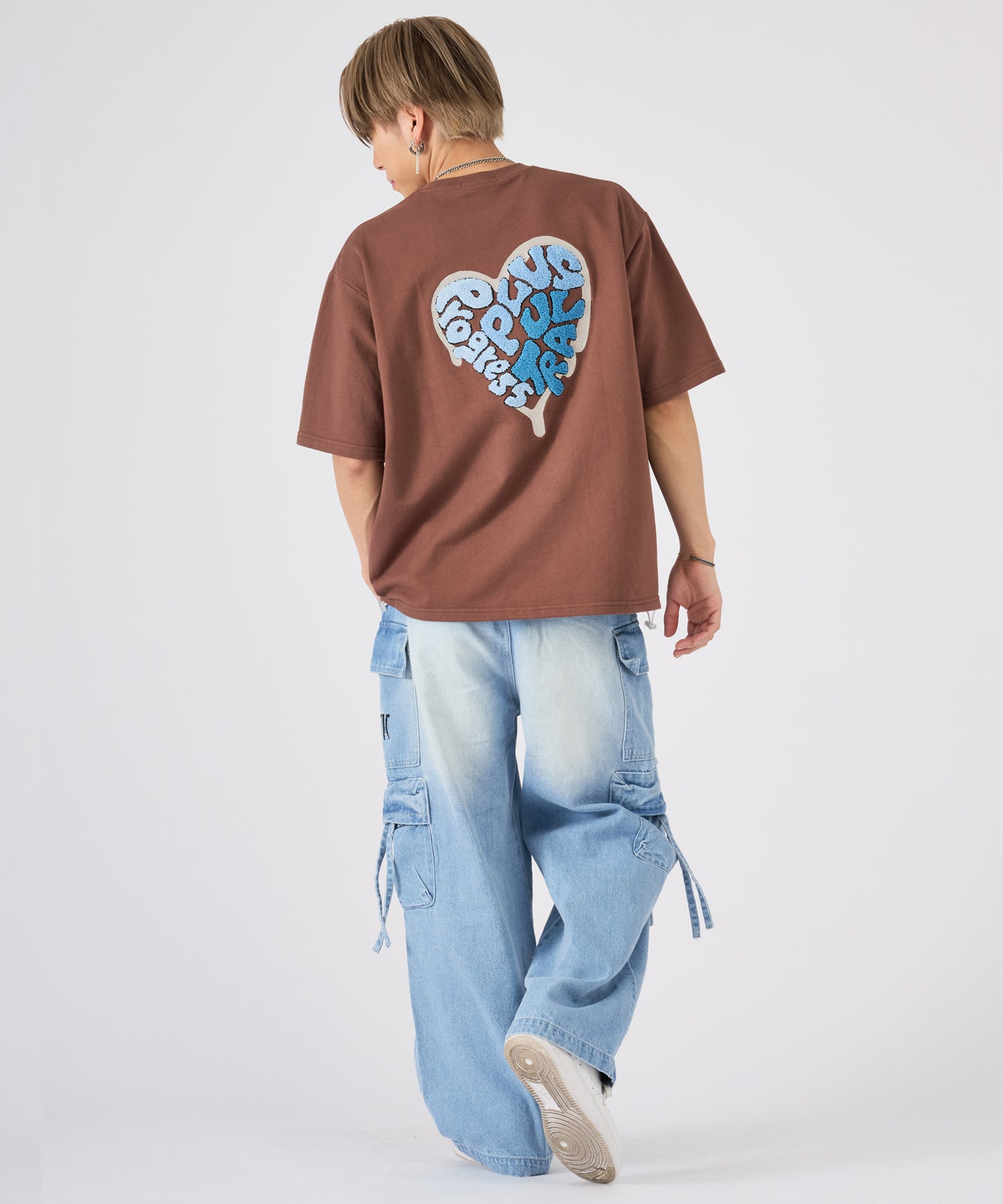 ハートサガラ刺繍半袖Tee