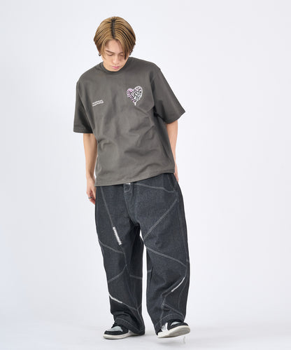 ハートサガラ刺繍半袖Tee