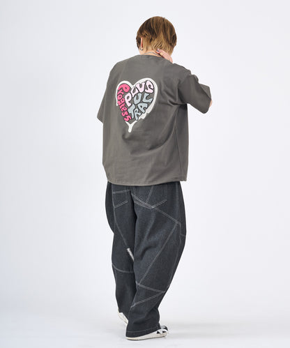 ハートサガラ刺繍半袖Tee