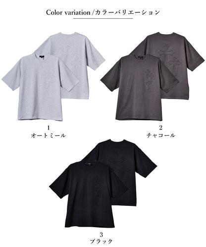 クロスエンボス半袖Tee