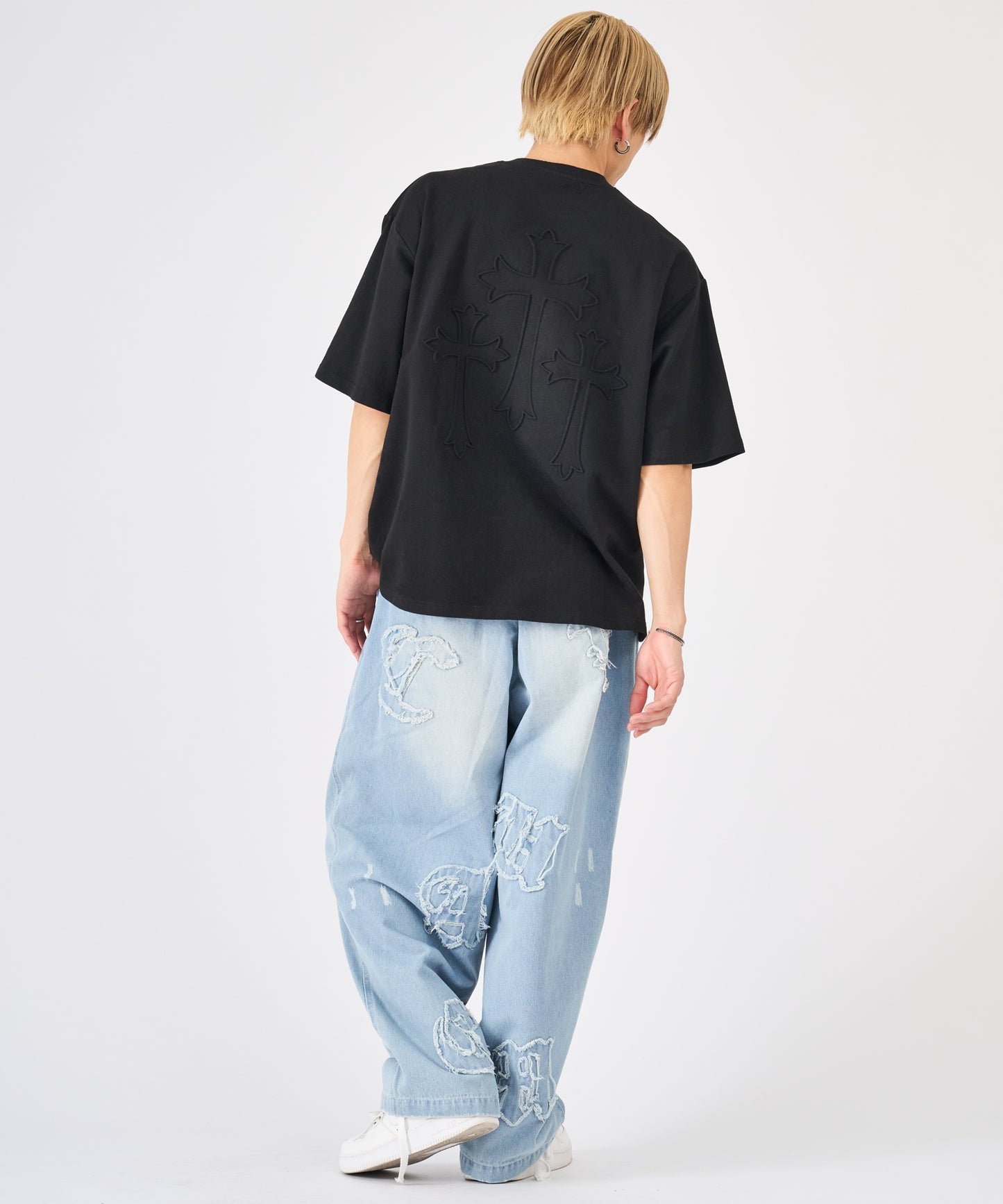 クロスエンボス半袖Tee