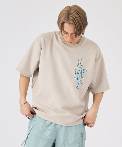 スエード　サガラ刺繍半袖Tee
