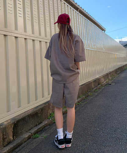 スエード　サガラ刺繍ショートパンツ