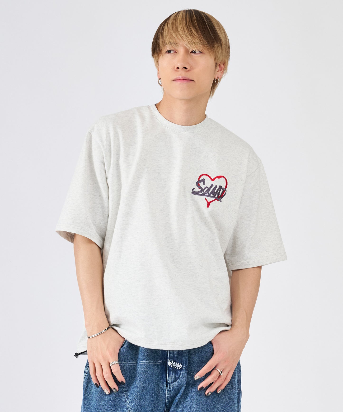 ハートサガラ刺繍半袖Tee