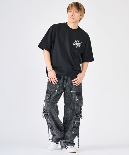 ハートサガラ刺繍半袖Tee