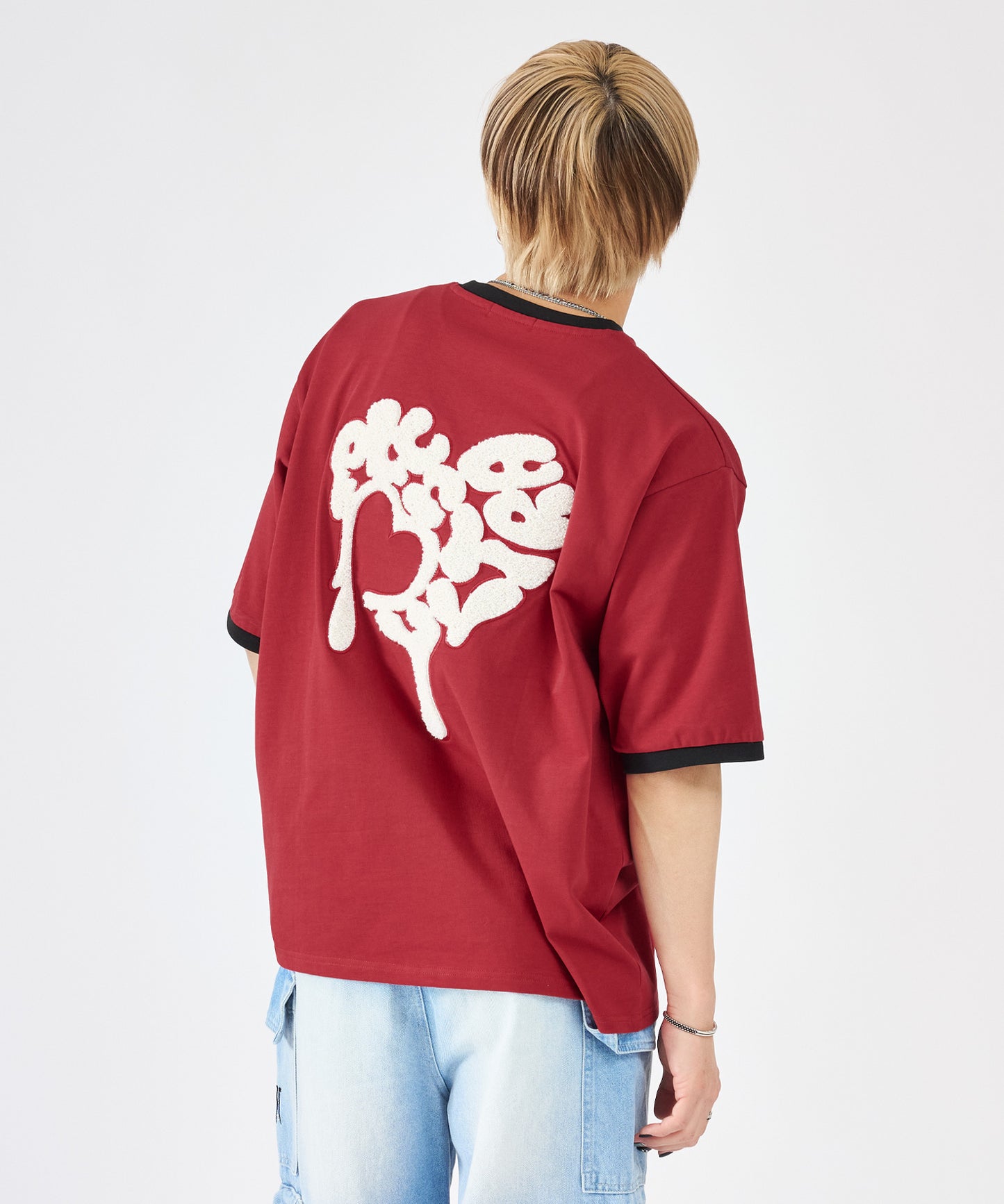 ハートサガラ刺繍半袖Tee
