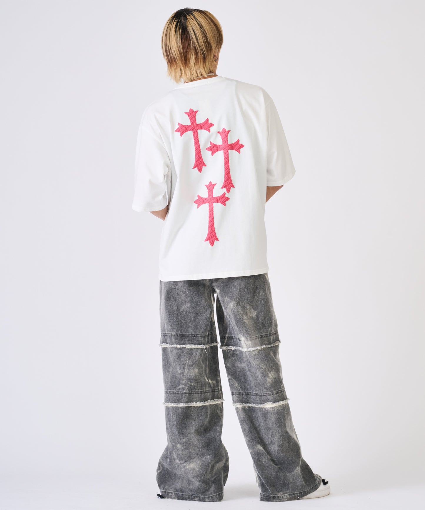 発泡プリントクロス半袖Tee