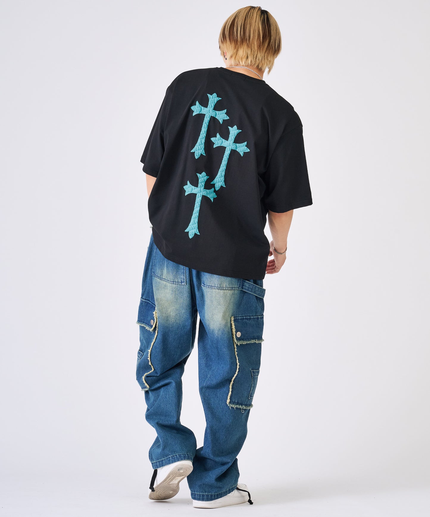 発泡プリントクロス半袖Tee