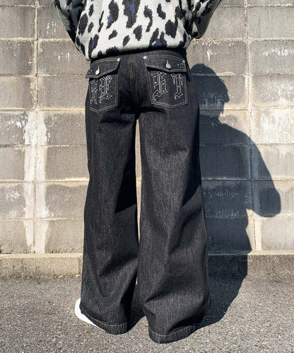 デザインポケットデニムパンツ
