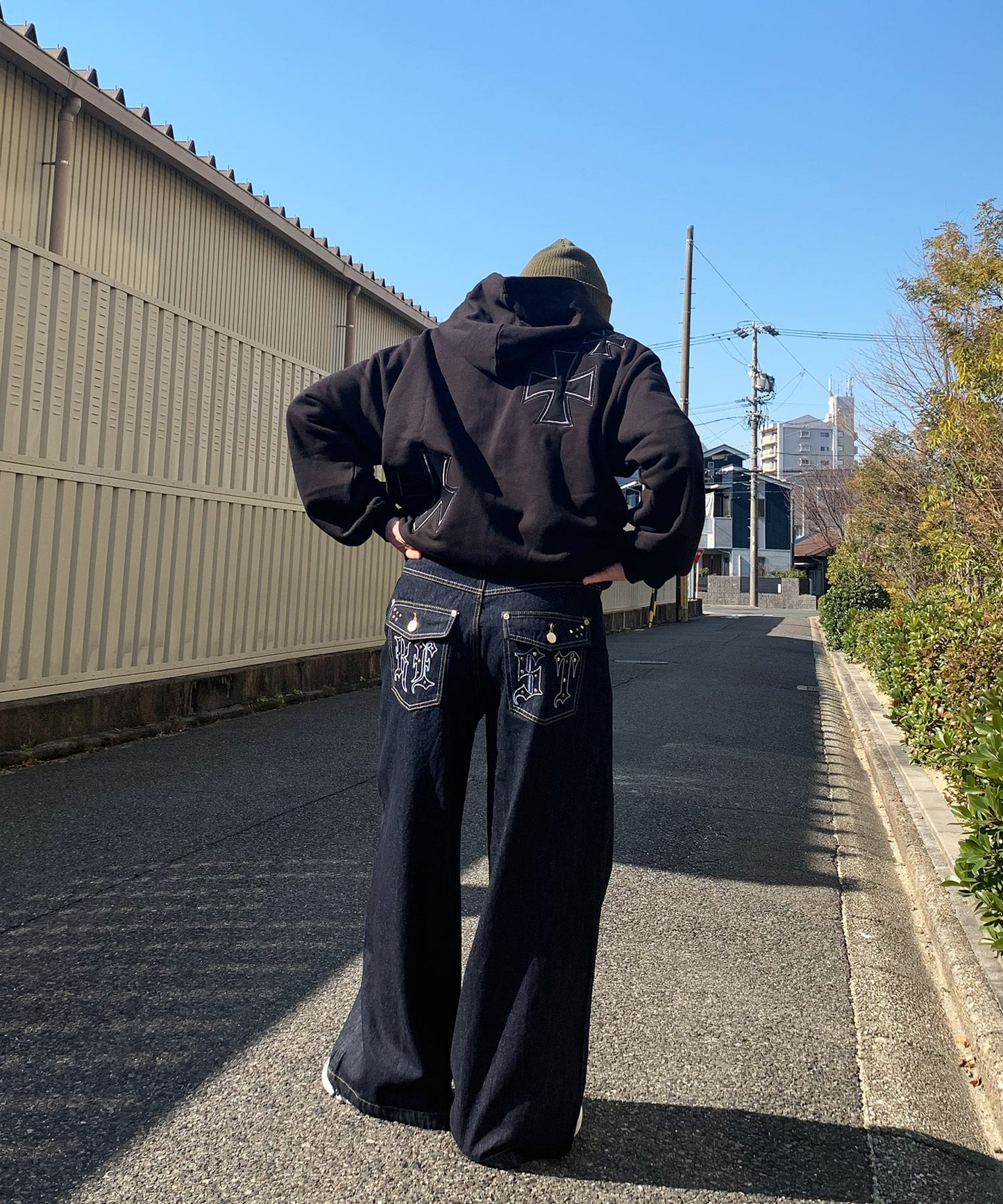 デザインポケットデニムパンツ