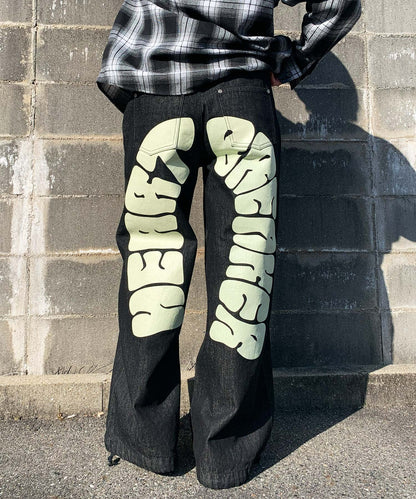 バックアーチロゴデニムパンツ