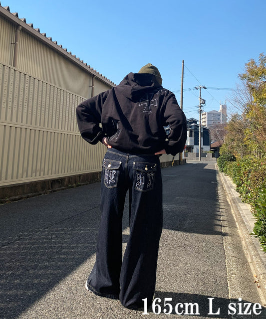 デザインポケットデニムパンツ