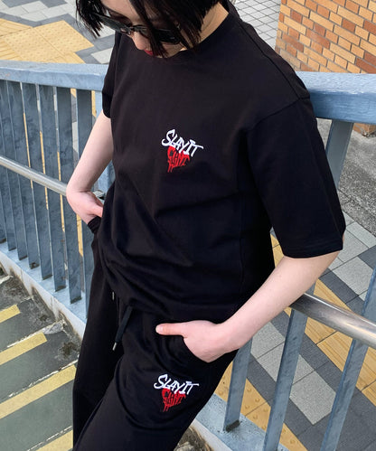 ハートワンポイントロゴ刺繍セットアップ