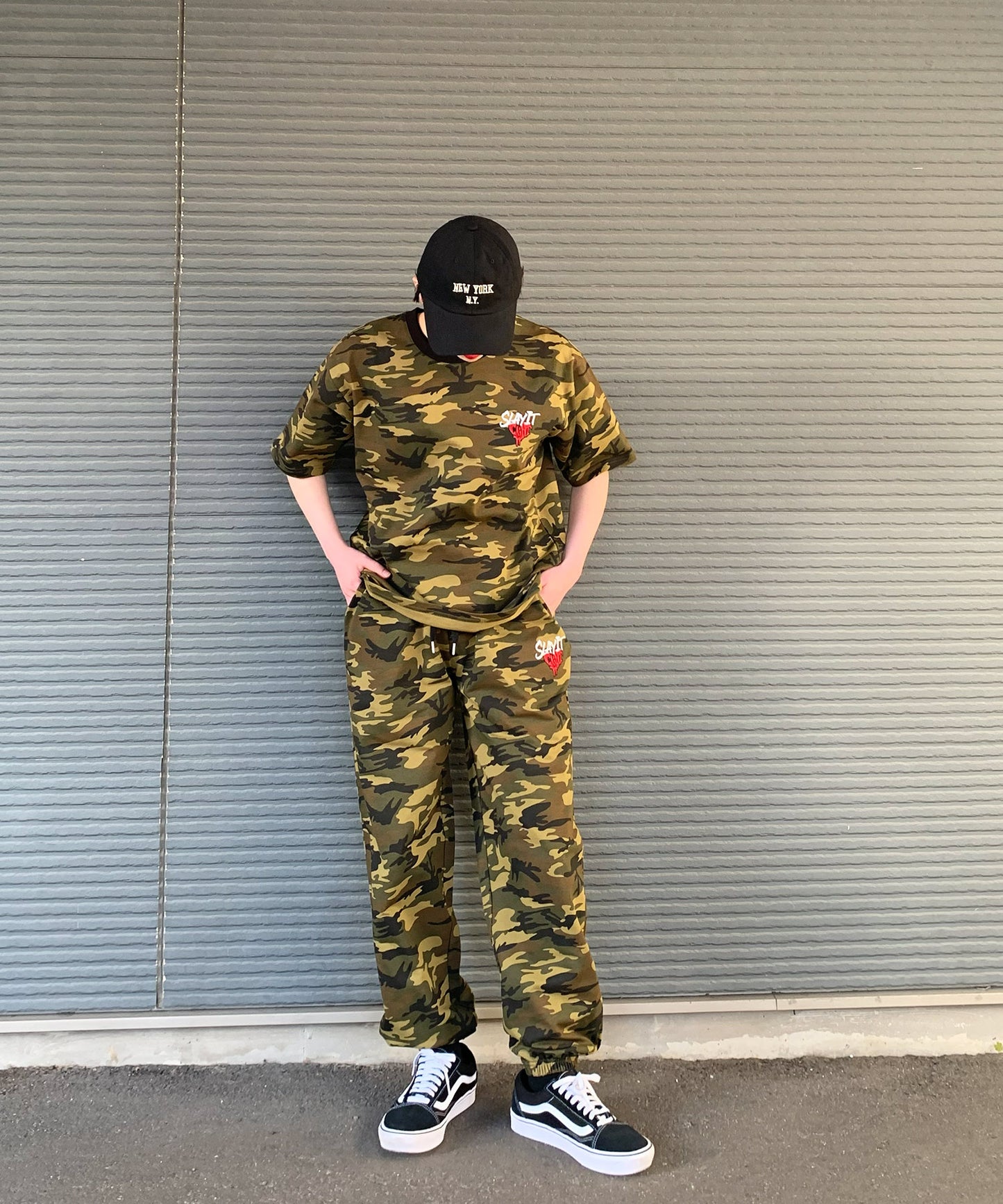 ハートワンポイントロゴ刺繍セットアップ