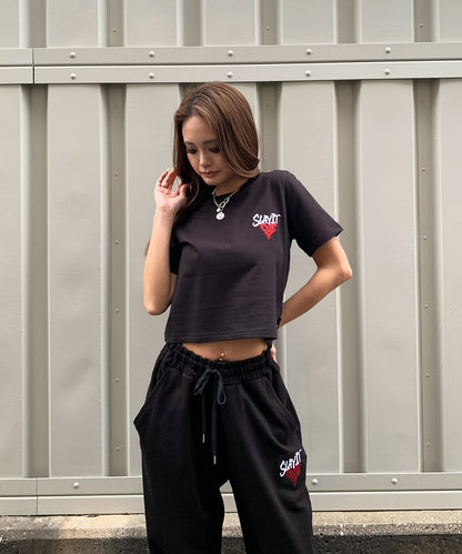 ハートワンポイントロゴ刺繍セットアップ