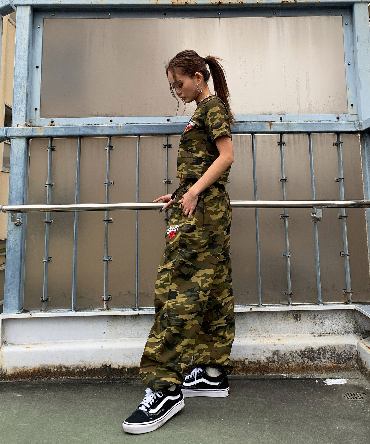 ハートワンポイントロゴ刺繍セットアップ