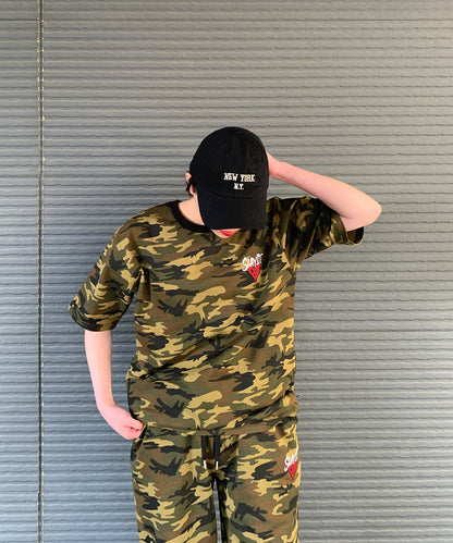 ハートワンポイントロゴ刺繍セットアップ