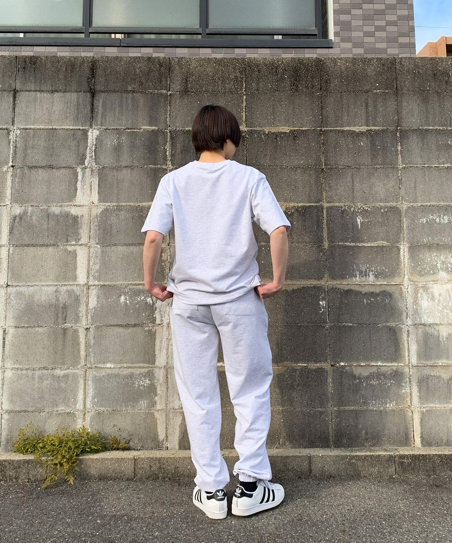 ハートワンポイントロゴ刺繍セットアップ