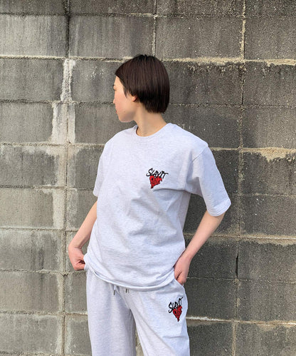 ハートワンポイントロゴ刺繍セットアップ