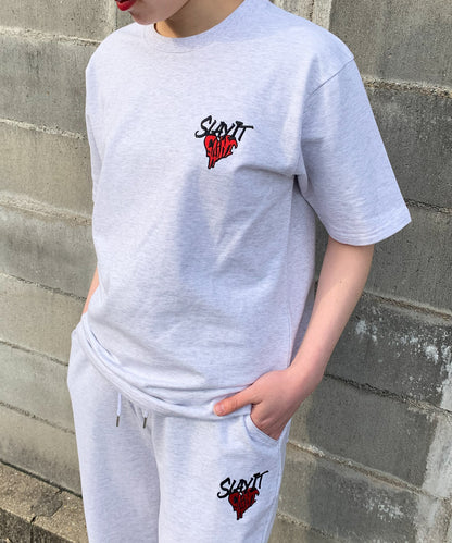 ハートワンポイントロゴ刺繍セットアップ