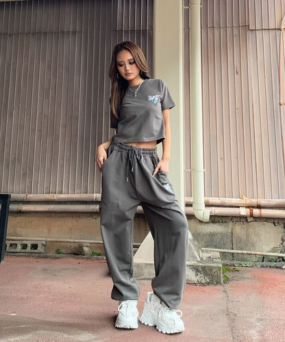 ハートワンポイントロゴ刺繍セットアップ