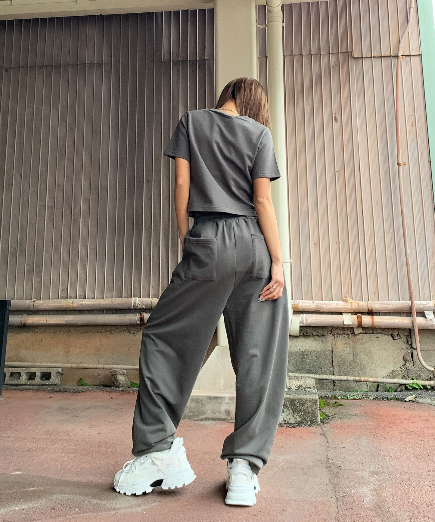 ハートワンポイントロゴ刺繍セットアップ