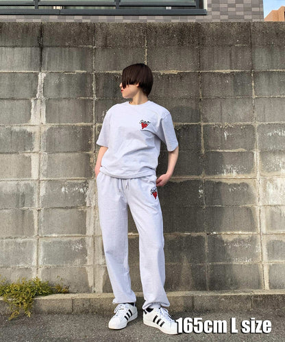 ハートワンポイントロゴ刺繍セットアップ